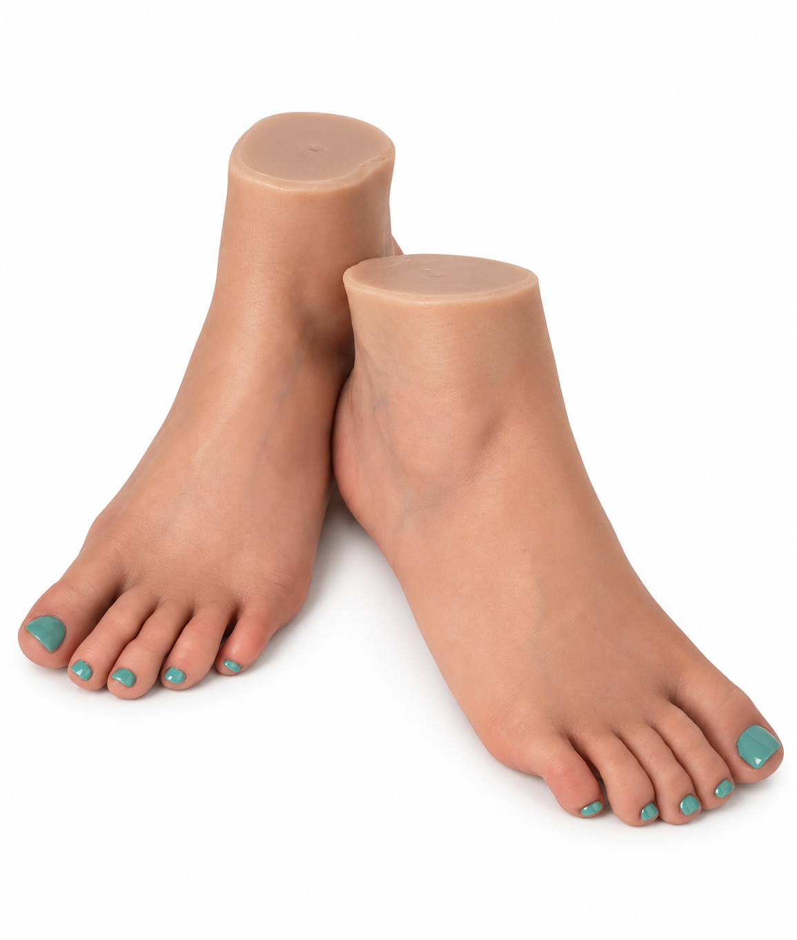 Kale’s feet with teal polish