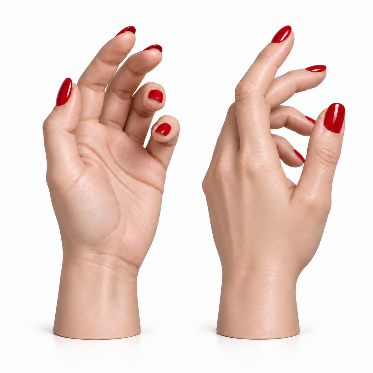 Tovi’s hands with red polish